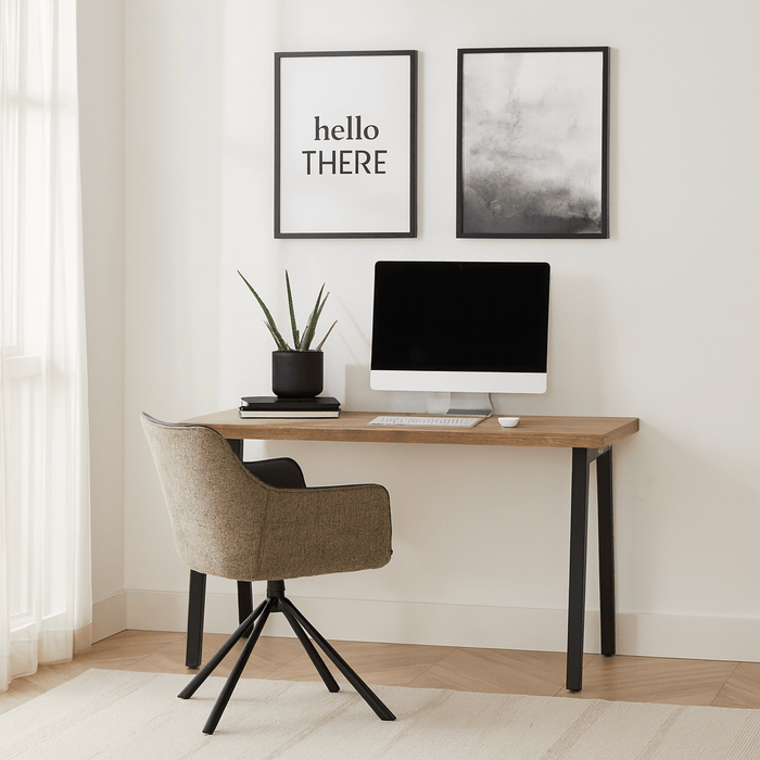 Porto Fabric Swivel Office Chair, Beige/Grey