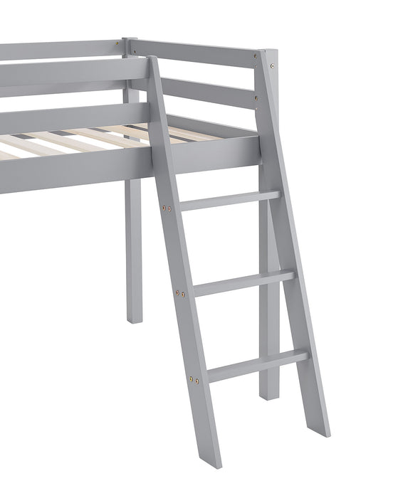 Newark Wooden Mid-sleeper Bunk Bed with Slide & Mattress, Grey