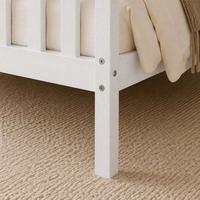 Hampton White Wooden Bed Shaker Style, King