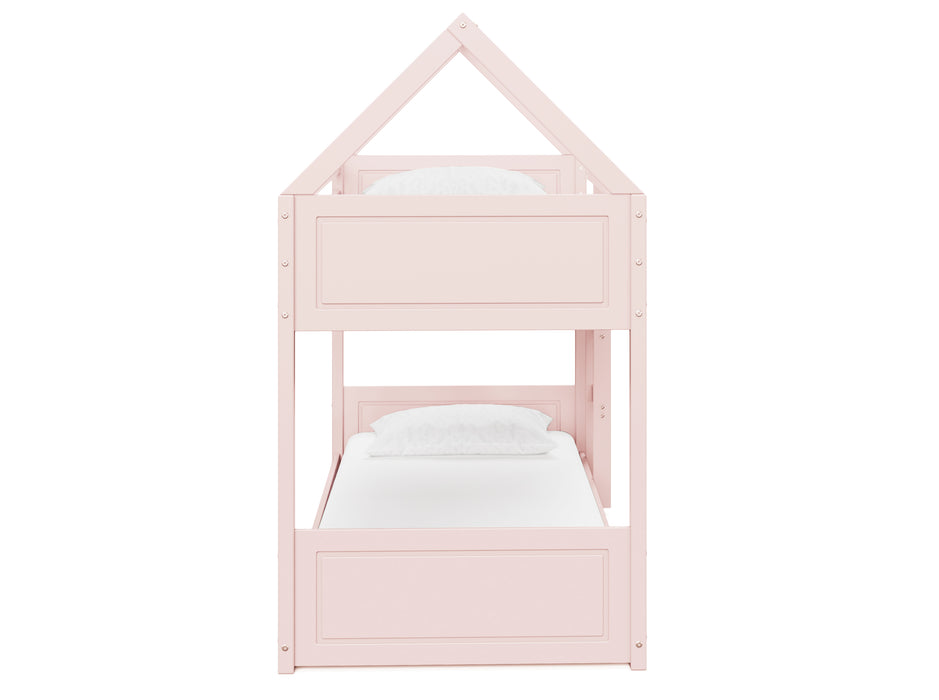 Miller Bunk Bed House Single Kids Frame, Pink