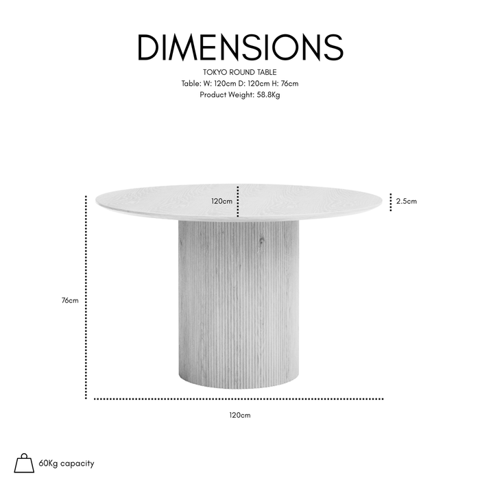 Tokyo Japandi Round Wooden Table Dining Set with Dining Chairs