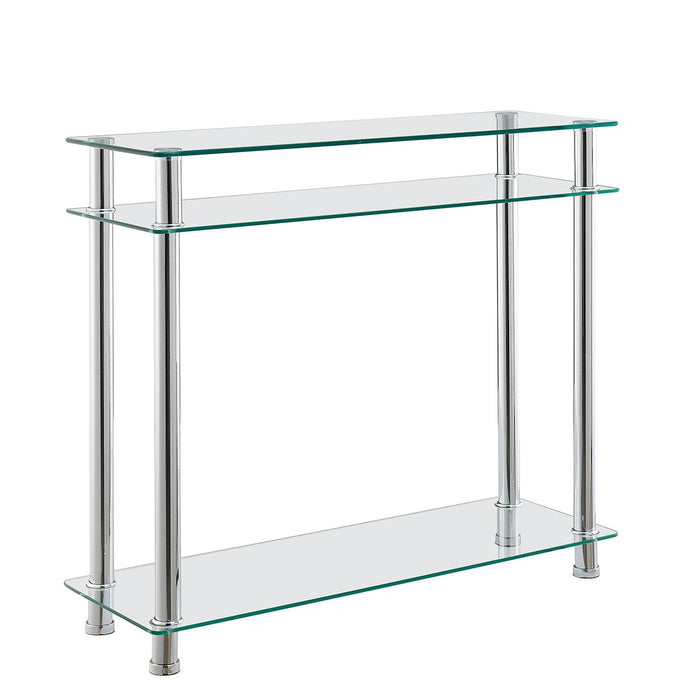 Clear Glass Chrome Console Table Large Hall Table Modern Furniture New