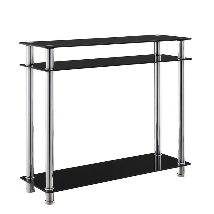 Black Glass Chrome Console Table Large Hall Table Modern Furniture New