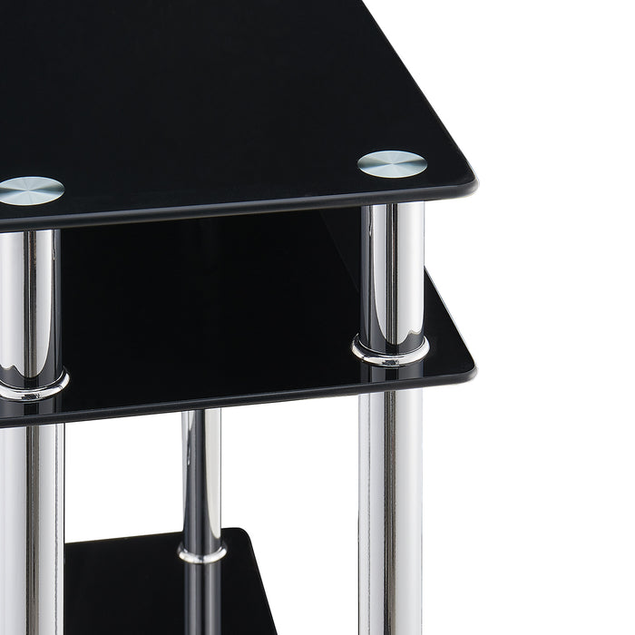 Black Glass Chrome Console Table Large Hall Table Modern Furniture New