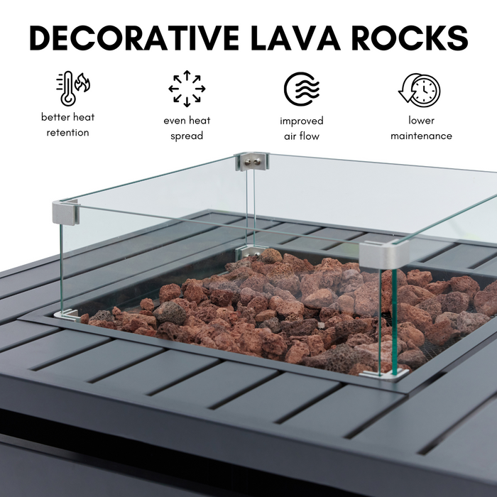 Tobago 6 Seat Modular Rope Garden Set With Firepit, Charcoal