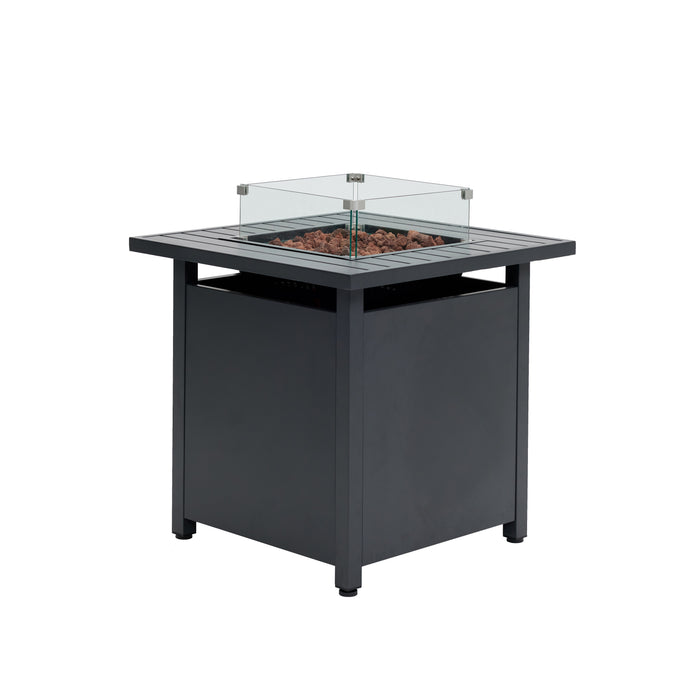 Bahia Luxury Garden Lounge Set with Fire Pit Table, Grey