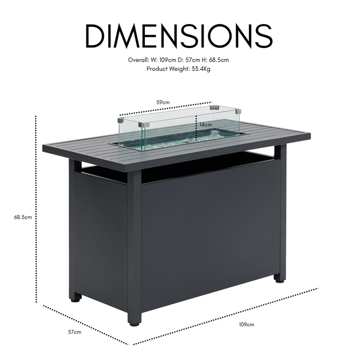 Tobago 8 Seat Modular Rope Garden Set With Firepit, Charcoal