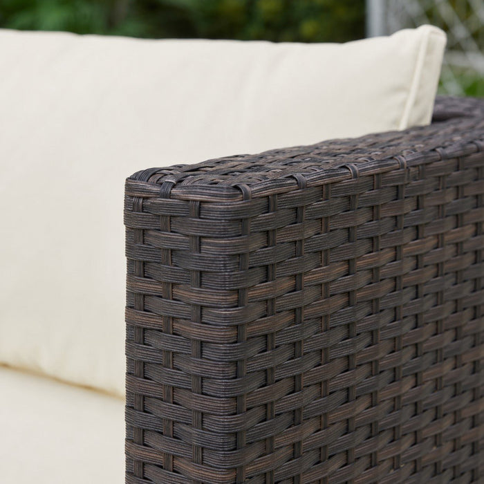 Miami Rattan Corner Garden Set, Dark Brown