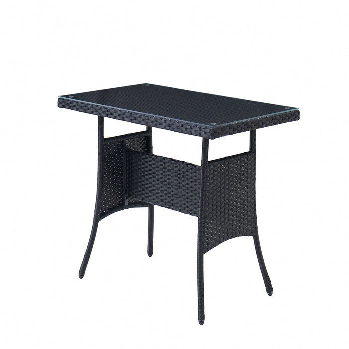 Rosa Garden Lounge Dining Set with Bench, Black