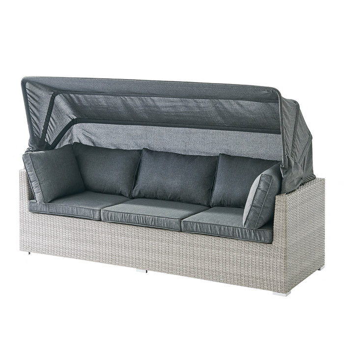 Rhodes Modular Sunbed Garden Sofa Set, Grey