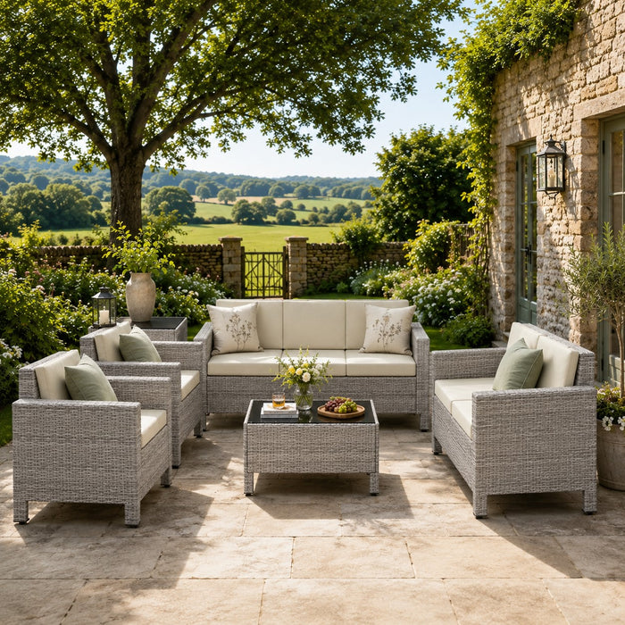 Cali Rattan Garden Sofa Set, Grey