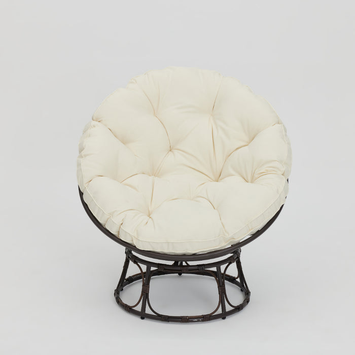 Monica Garden Papasan Moon Chair, Cream