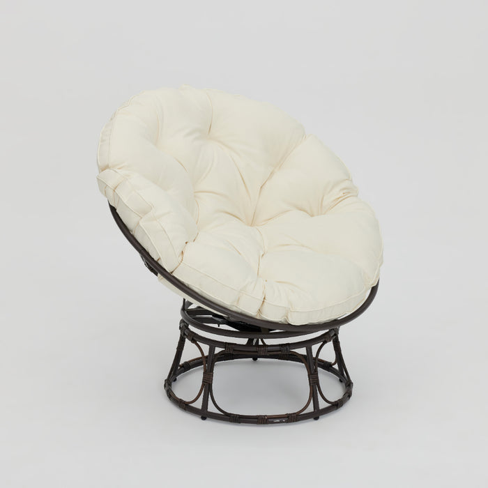 Monica Garden Papasan Moon Chair, Cream
