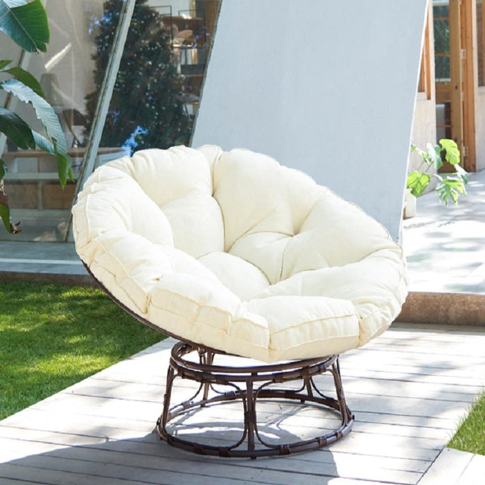 Monica Garden Papasan Moon Chair, Cream