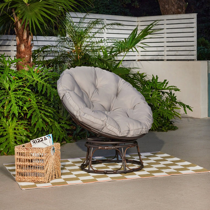 Monica Garden Papasan Moon Chair, Grey