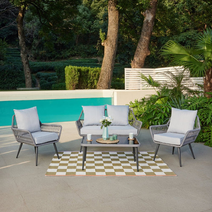 Santorini Garden Lounge Set Grey Home Detail - Main Image