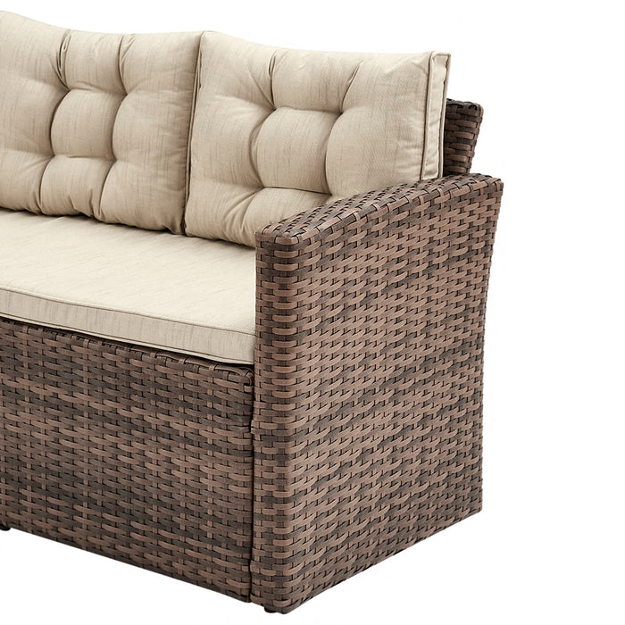 Andros Garden Corner Sofa Set, Brown