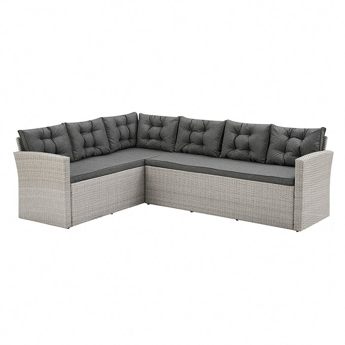 Andros Garden Corner Sofa Set, Grey