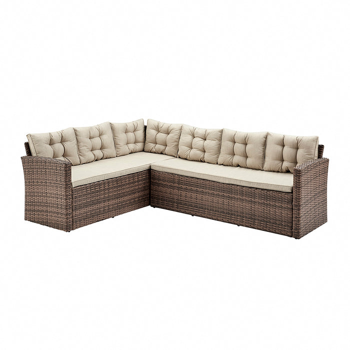 Chile Corner Sofa Dining Set, Brown