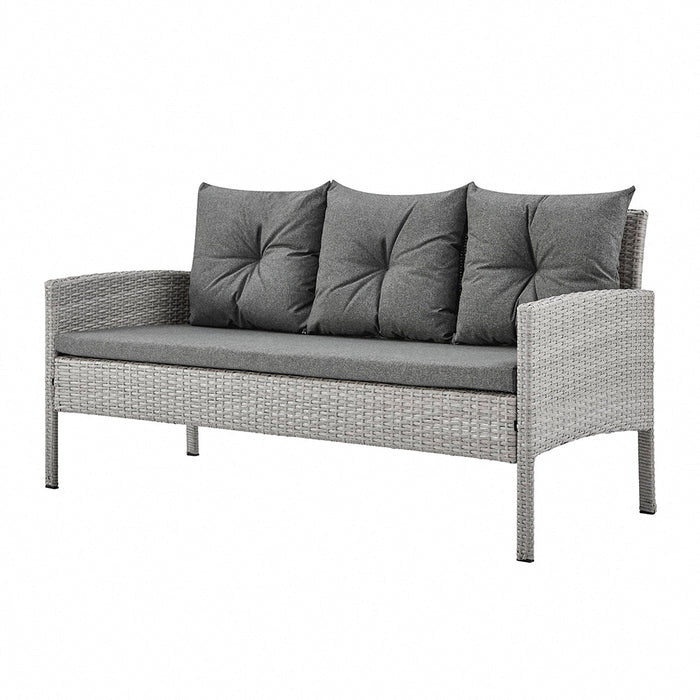 Rattan Garden Outdoor Dining Sofa Set in Grey