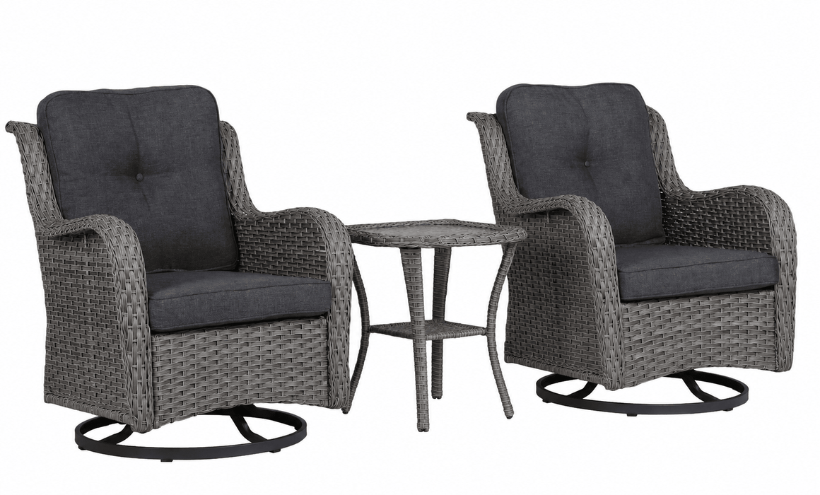 Sydney Garden Swivel Chair Set of 2, Grey