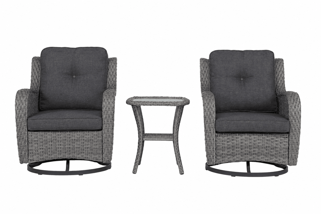Sydney Garden Swivel Chair Set of 2, Grey