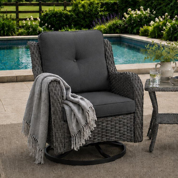 Sydney Garden Swivel Chair Set of 2, Grey