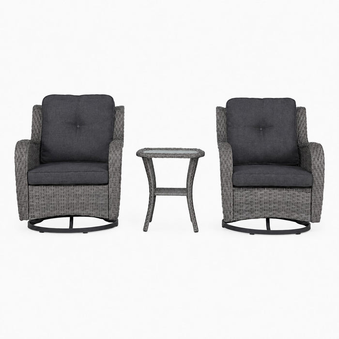 Sydney Garden Swivel Chair Set of 2, Grey