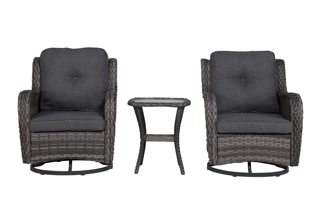 Sydney Garden Swivel Chair Set of 2, Brown