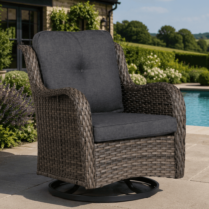 Sydney Garden Swivel Chair Set of 2, Brown