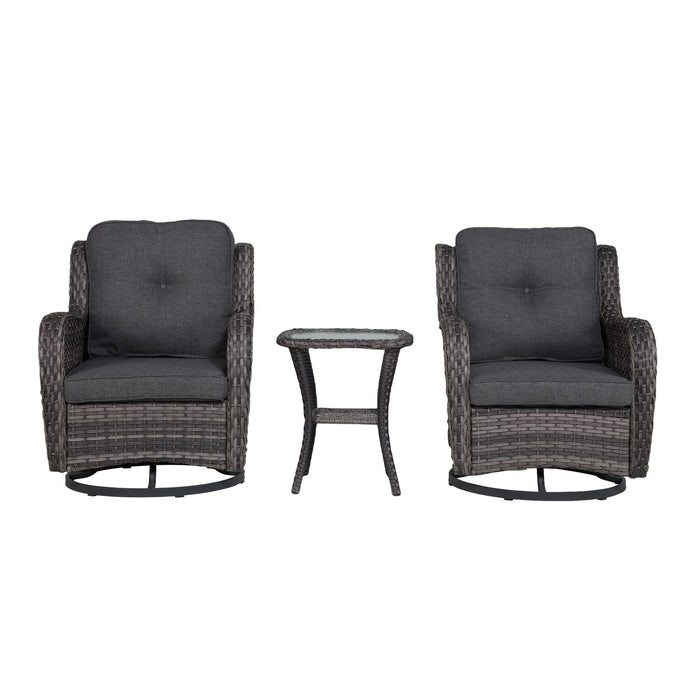Sydney Garden Swivel Chair Set of 2, Brown