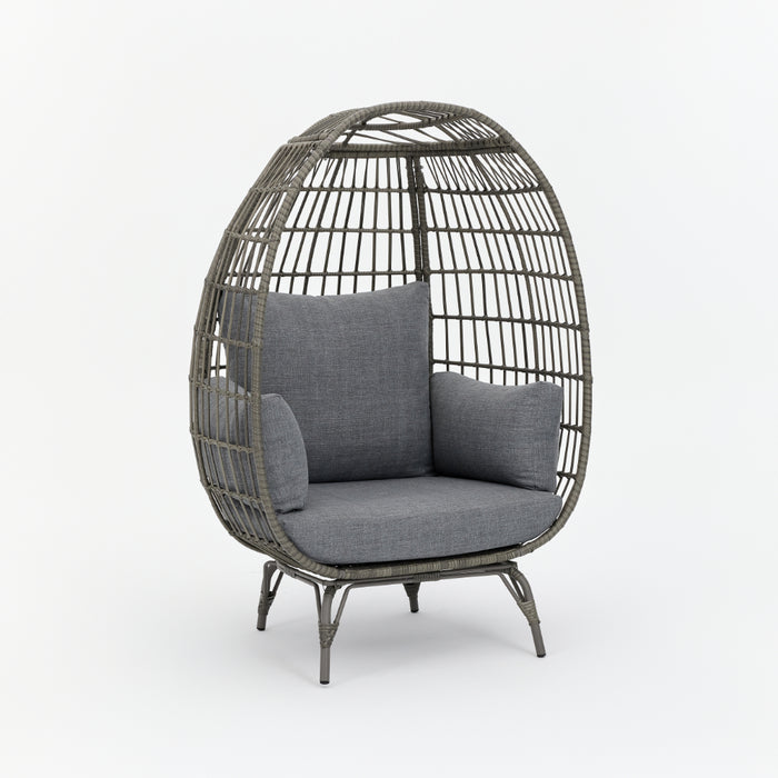 Antalya Rattan Garden Egg Chair, Grey