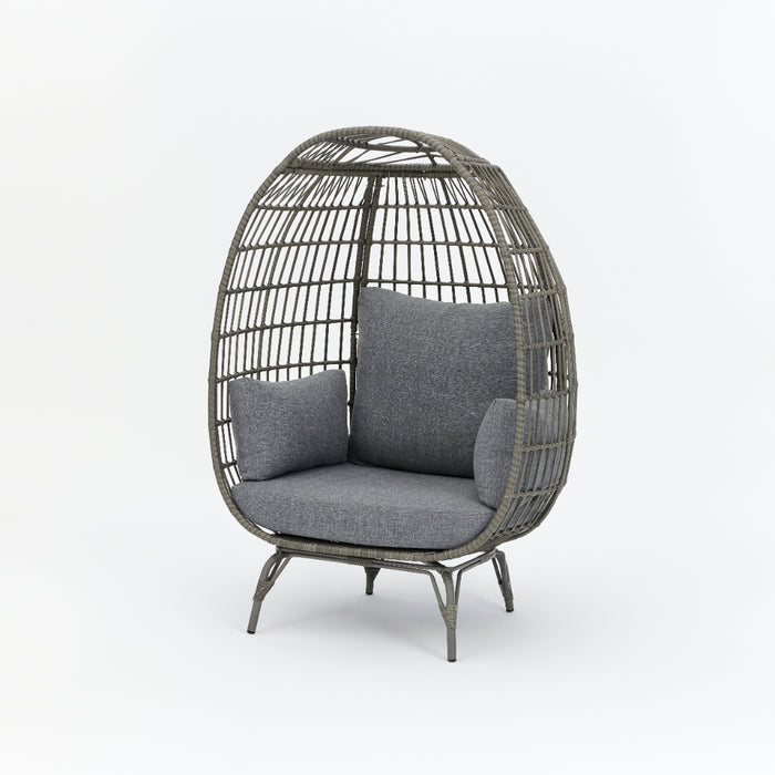 Antalya Rattan Garden Egg Chair, Grey