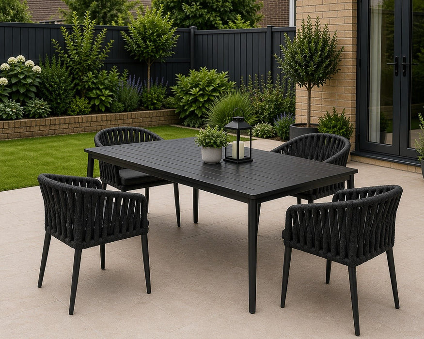 Bondi Grey Garden Dining Set, 4 Seater