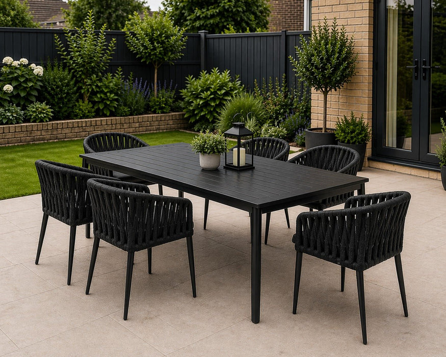 Bondi Grey Garden Dining Set, 6 Seater