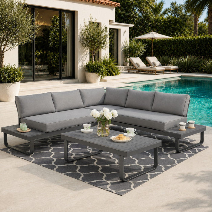 Bali Luxury Corner Garden Sofa, Grey
