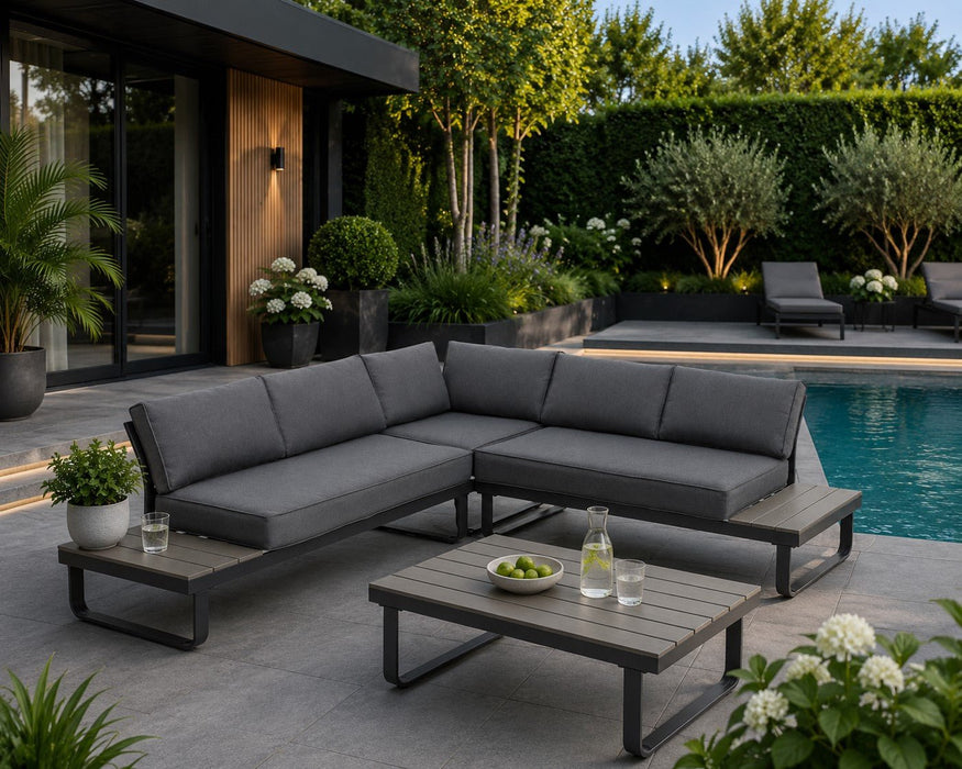 Bali Luxury Corner Garden Sofa, Grey