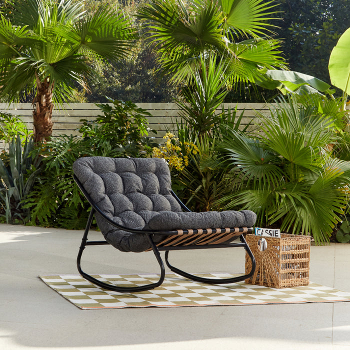 Marbella Garden Rocking Chair, Dark Grey Cushions