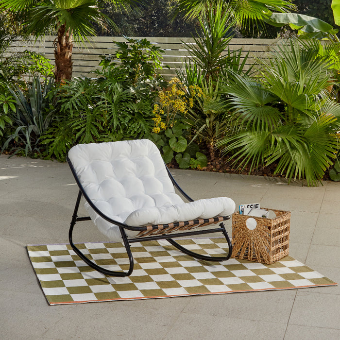 Marbella Garden Rocking Chair, Ivory Cushions