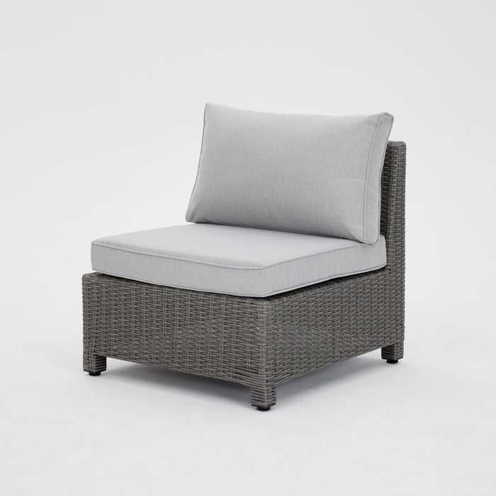 Hadley Armless Rattan Chair Set of 2, Grey