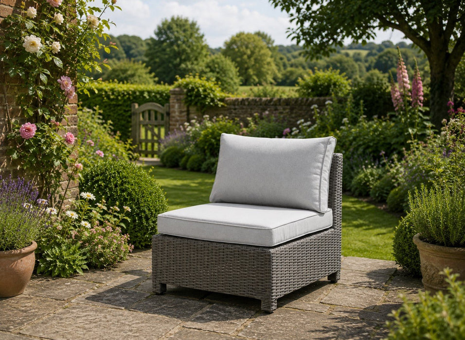 Hadley Armless Rattan Chair Set of 2, Grey