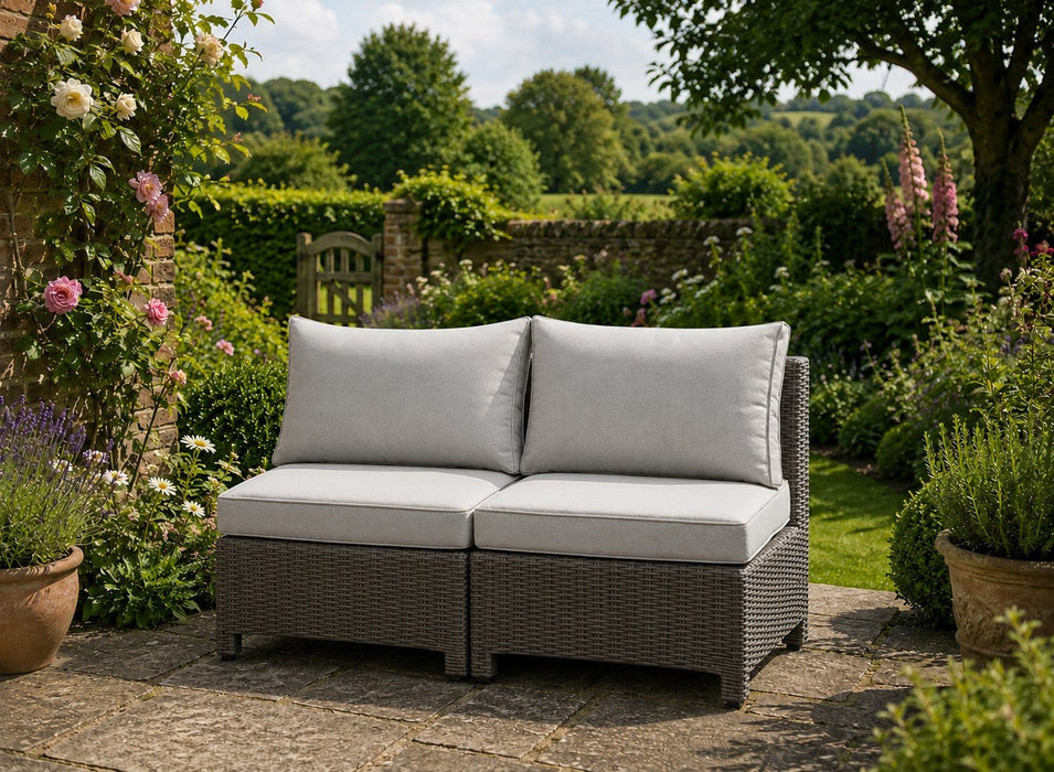 Hadley Armless Rattan Chair Set of 2, Grey