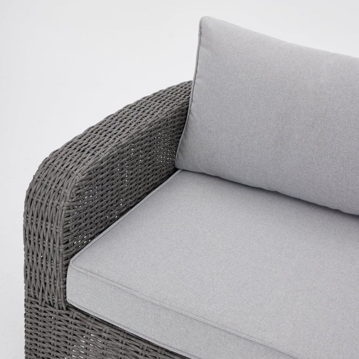 Hadley 9 Seater U-Shape Garden Sofa with Rising Table & Stools, Grey