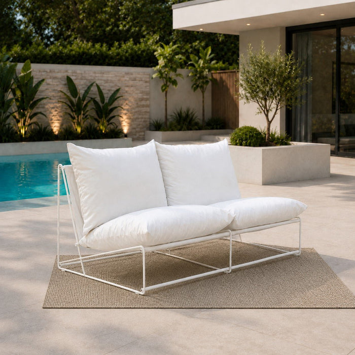 Marina 2 Seater Steel Garden Chair, White