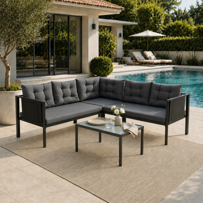 Tavira Corner Garden Sofa, Grey