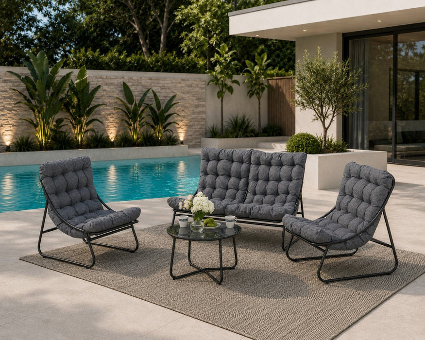 Fabio Outdoor Garden Furniture Set, Dark Grey