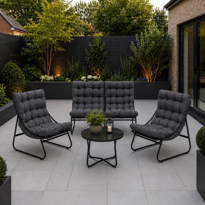 Fabio Outdoor Garden Furniture Set, Dark Grey