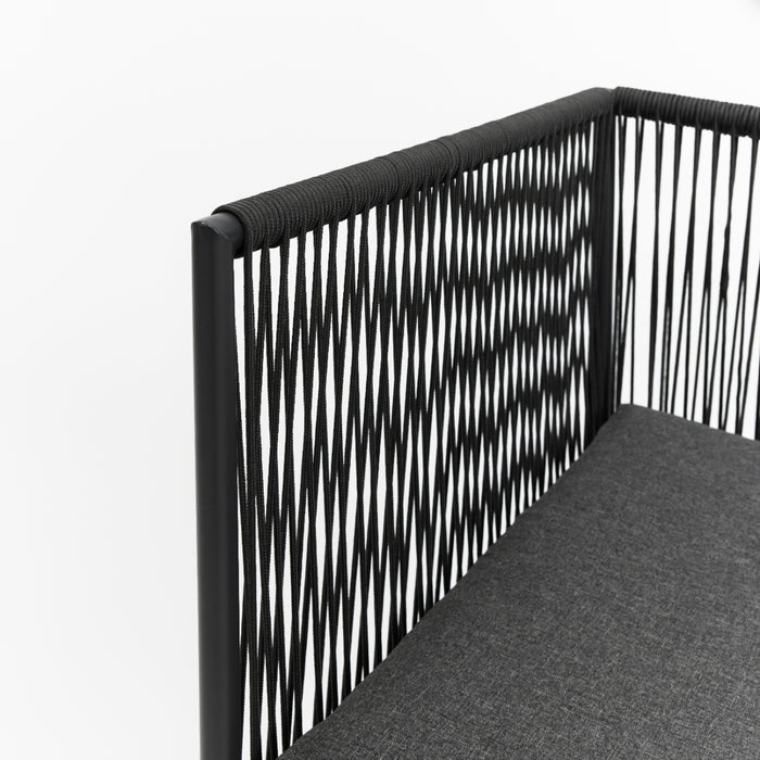 Tobago 8 Seat Modular Rope Garden Set With Firepit, Charcoal