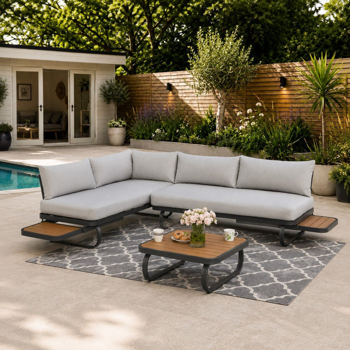 Corvo Corner Garden Lounge Set, Grey