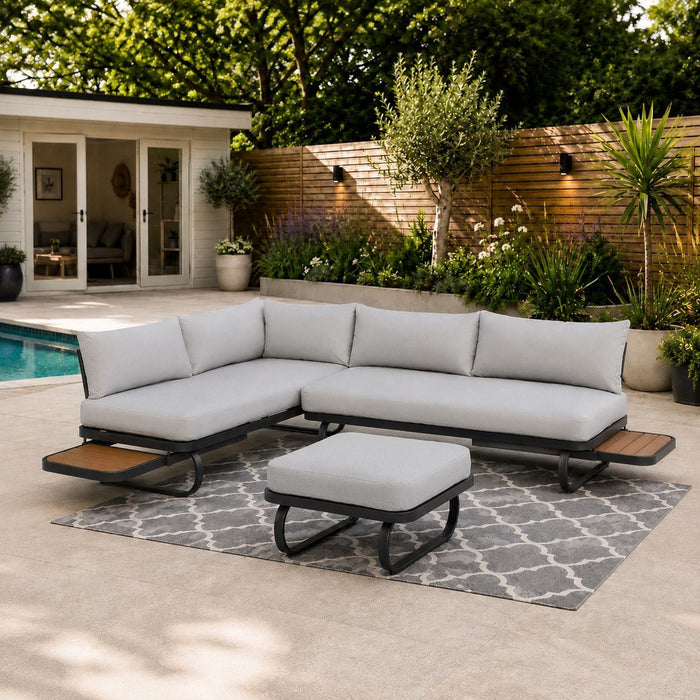 Corvo Corner Garden Lounge Set, Grey